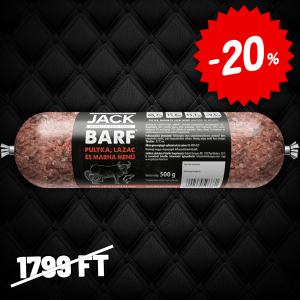 Jack BARF Pulyka-lazac-marha menü 500g