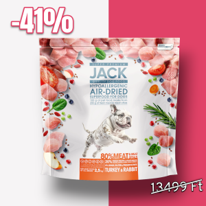 Jack AirDried száraztáp, hipoallergén, pulyka-nyúl 2,5 kg