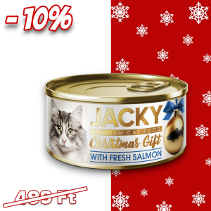 Jacky karácsonyi super premium macska konzerv lazac 85g