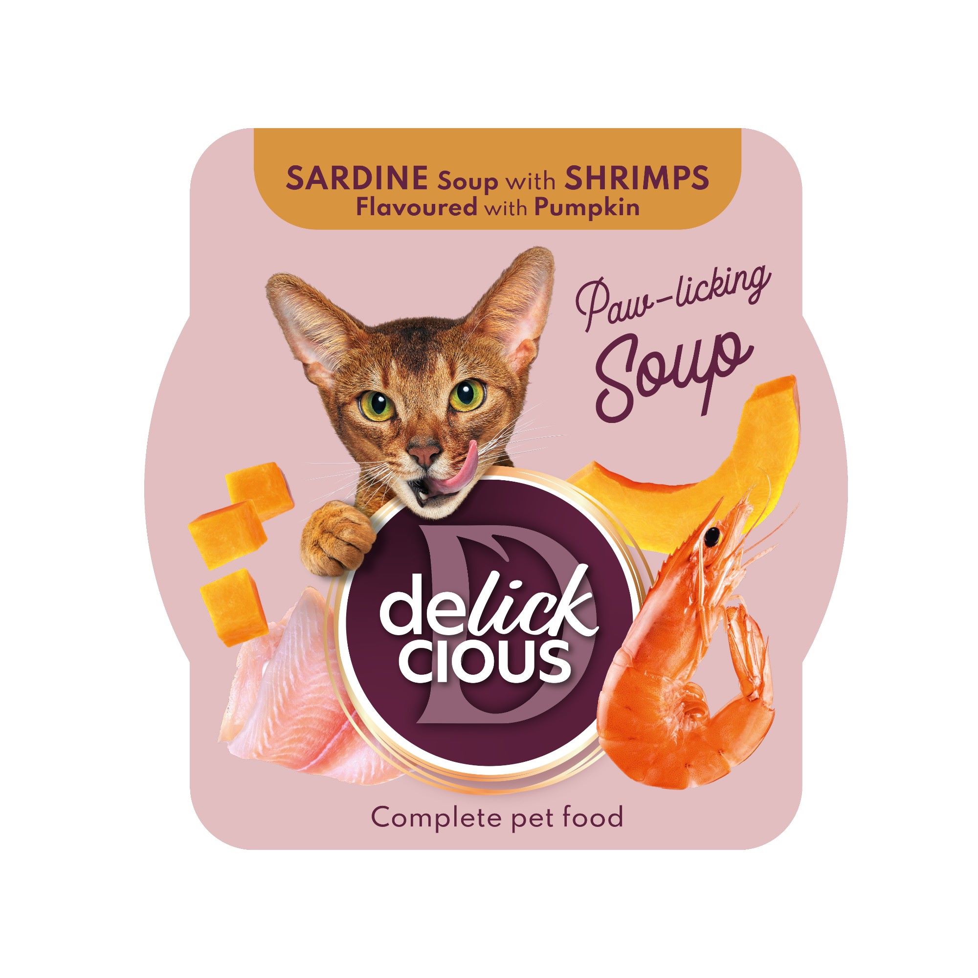 DELICKCIOUS™ SZARDÍNIÁS LEVES RÁKKAL ÉS SÜTŐTÖKKEL ÍZESÍTVE 80g