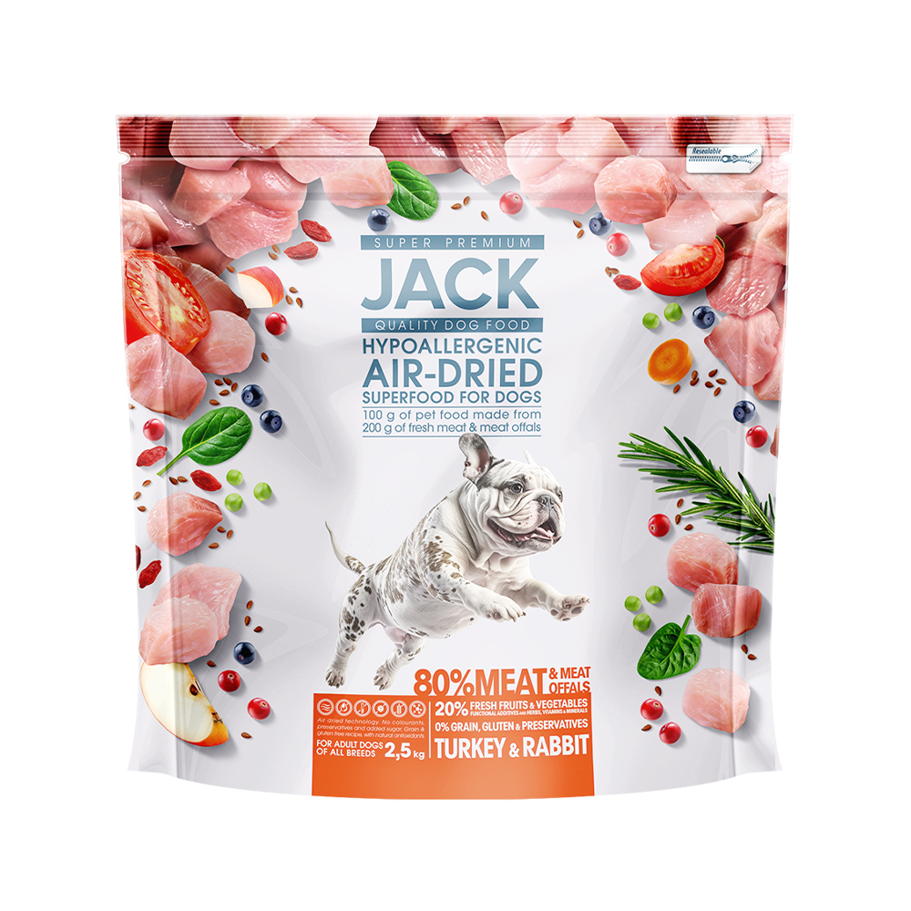 Jack AirDried száraztáp, hipoallergén, pulyka-nyúl 2,5 kg
