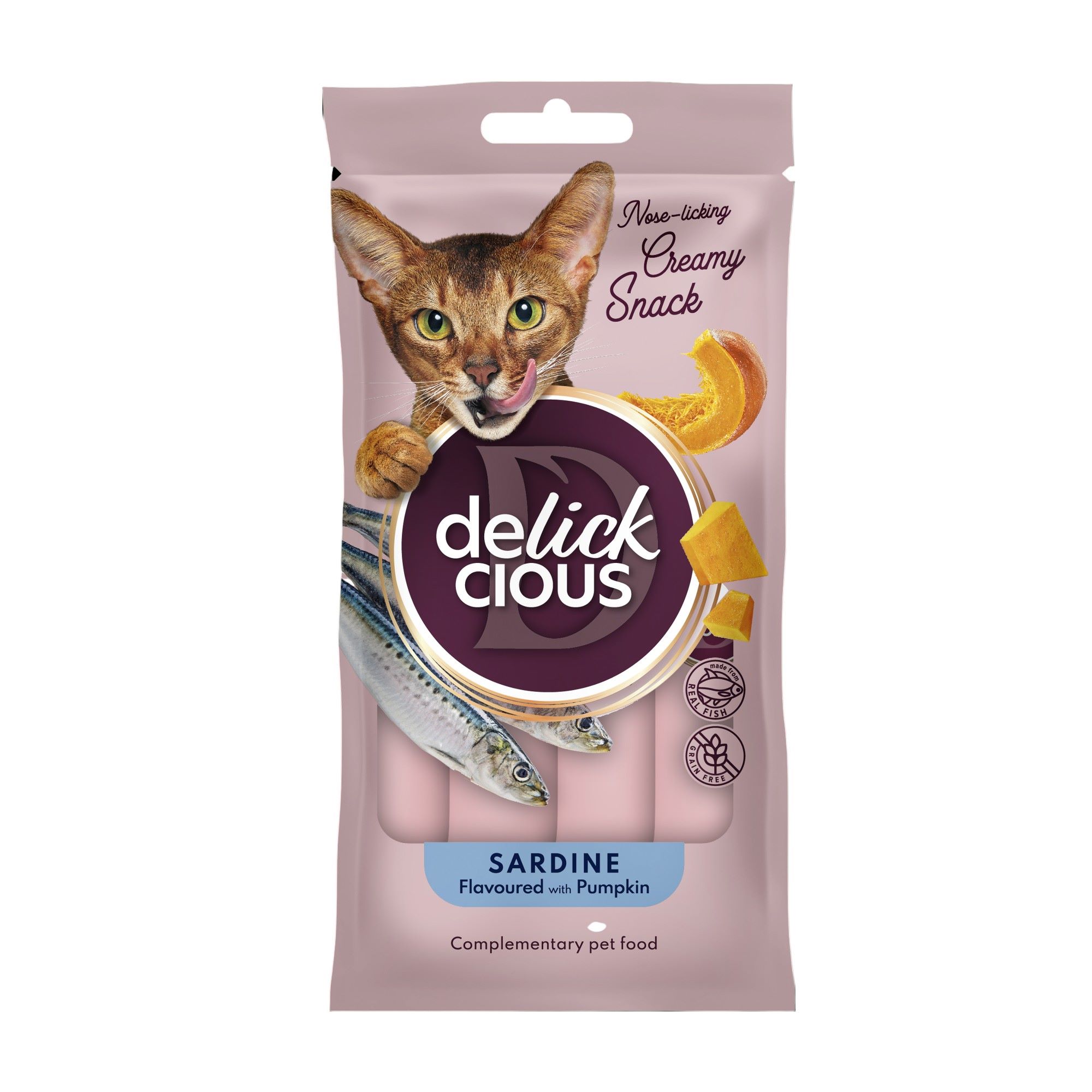 DELICKCIOUS™ krémes jutalomfalatok szardínia - sütőtök ízben 4x15g