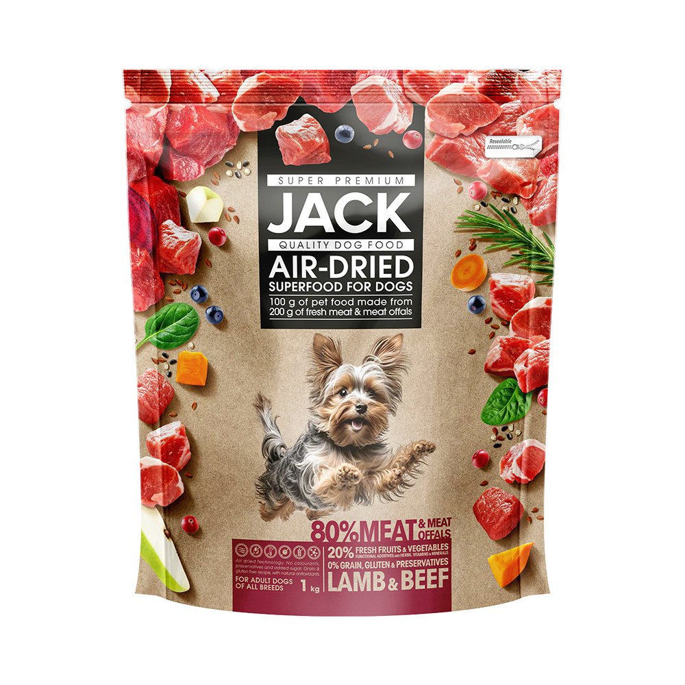 Jack AirDried száraztáp, bárány-marha 1 kg