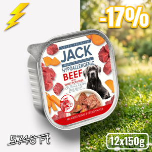Jack hipoallergén pástétom 150g marhahús édesburgonyával