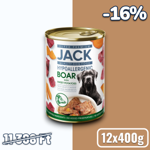 Jack hipoallergén pástétom 400g vaddisznóhús édesburgonyával