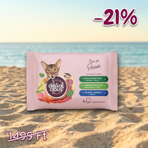 DELICKCIOUS™ teljes értékű macskaeledel alutasak válogatás 4x85g