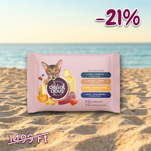 DELICKCIOUS™ alutasak MIX macskaeledel válogatás 2x80g, 2x85g