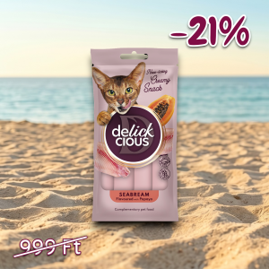 DELICKCIOUS™ krémes jutalomfalatok tengeri sügér - papaya ízben 4x15g