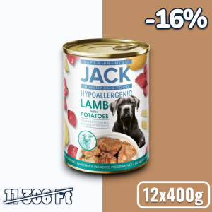 Jack hipoallergén pástétom 400 g bárányhús burgonyával