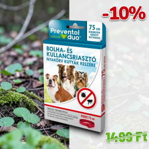 PREVENTOL DUO nyakörv kutyáknak 75cm bolha, kullancs riasztó