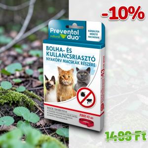 PREVENTOL DUO nyakörv macskáknak 43cm bolha, kullancs riasztó