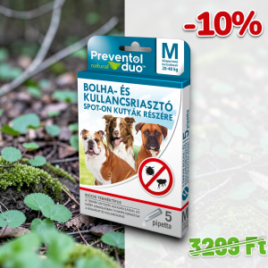 PREVENTOL DUO spot-on kutyáknak M (20-40kg) bolha, kullancs riasztó